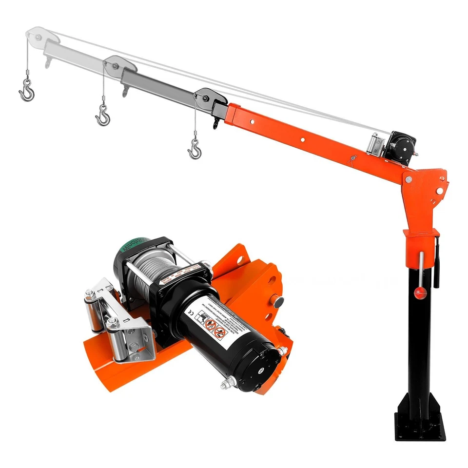 ‎DEFNES 2000 Lbs 12V DC Powered Pickup Truck Crane Crane 360° Swivel Truck Crane