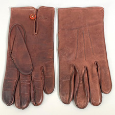 Vintage Alkit Brown Leather Officers Gloves Cambridge Circus London Military
