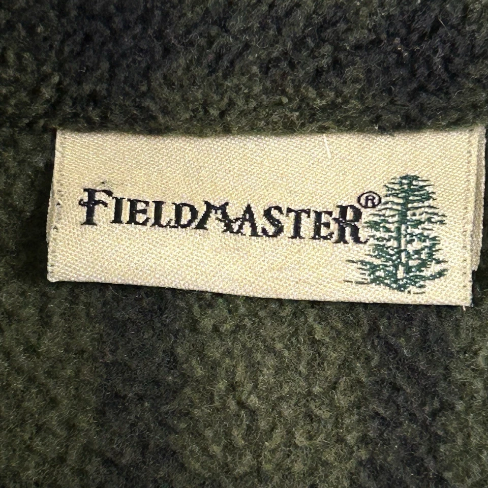 Pullover polar FieldMaster para hombre XL 1/4 cremallera manga larga suéter verde/rojo a cuadros Foto 3 de 4