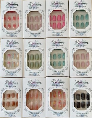 Cat Eye Press on Nails Kunstnägel Metallic Einfarbig Falsche Nägel + Klebepads