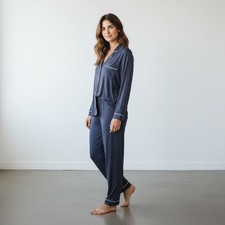 Eberjey Gisele Tencel Modal Long PJ Set Gray Size XL Woman