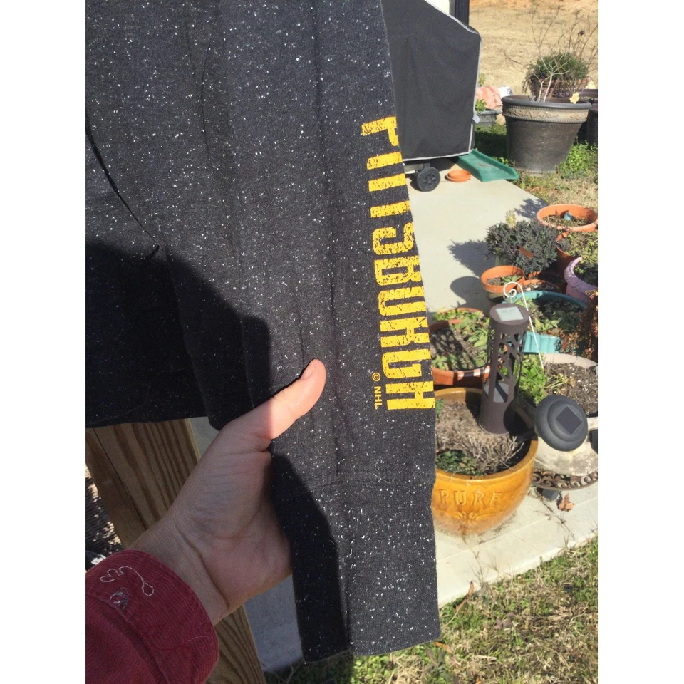 NHL womens full zip hoodie M medium 8 10 grey gray penguins Pittsburgh hockey - Image 4 of 4