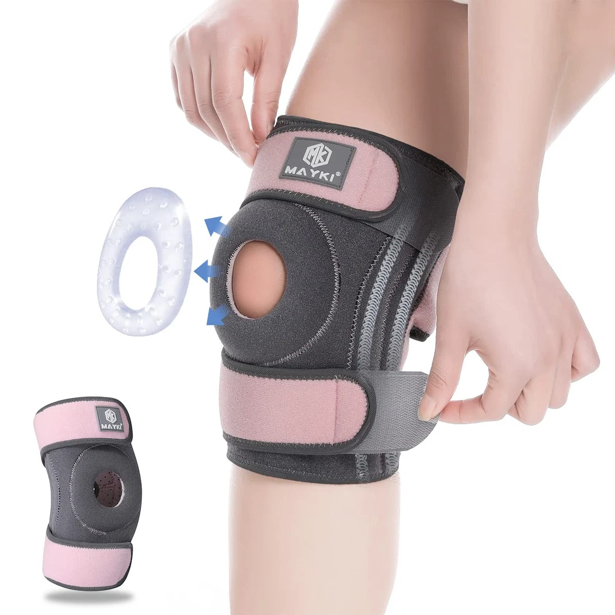 MAYKI Knee Brace with Patella Gel Pad for Women 1 PCS, Adjustable Breathable