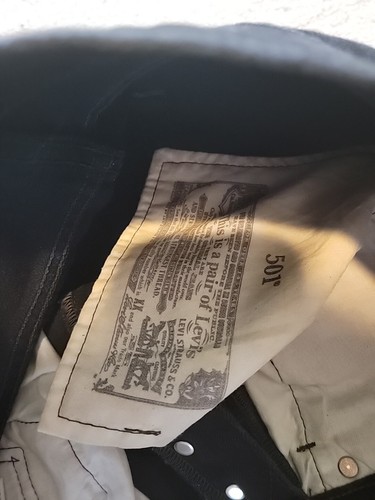 Pantalones de mezclilla Levi's 501 negros calce clásico botones mosca algodón talla 32X32 para hombre - Imagen 7 de 18