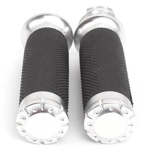 For VRSC XL XR Dyna Softail 96+ 1" Rubber Hand Grip Handle Bar Throttle Grip - Picture 5 of 11