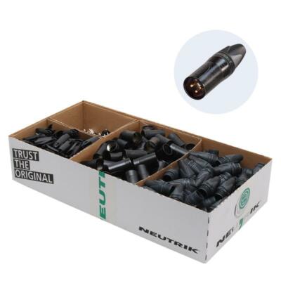 Neutrik XLR 3-poliger Stecker Kabelstecker schwarz NC3MXX-BAG-D (100ER-Pack)