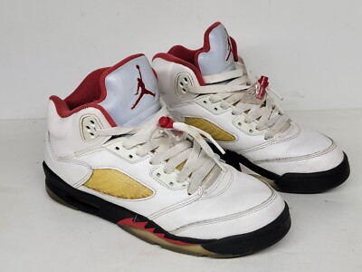 Nike Air Jordan 5 V Retro Fire Red White 440888-102 Youth Shoes