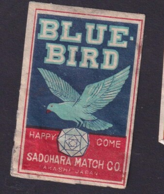 Old Matchbox label Japan BN206703 Blue Bird | eBay