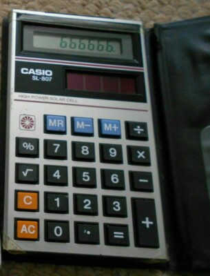 VINTAGE CASIO ELECTRONIC SOLAR POWER TASCHENRECHNER SL-807 MADE IN JAPAN SEHR GUTER ZUSTAND!