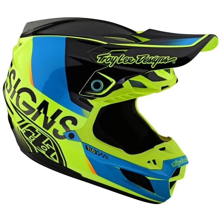Troy Lee Designs SE5 Composite Qualifier Yellow MX ATV Helmet Adult Medium