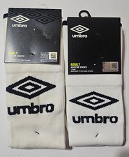 Umbro Adult Soccer Socks Shoe Size 9 - 12.5 White /Black Arch Support Lot Of 2