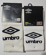 Umbro Adult Soccer Socks Shoe Size 9 - 12.5 White /Black Arch Support Lot Of 2