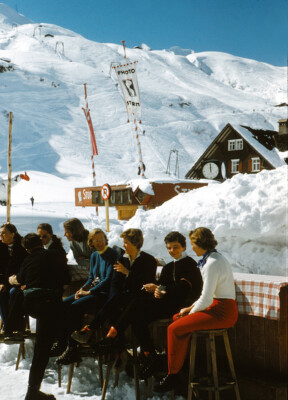 Ski Mountain Lodge Vintage Travel Ski Poster