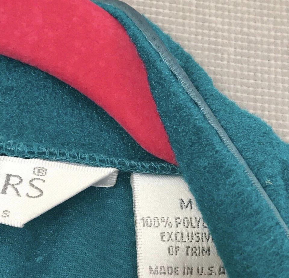 Camisón pijama vintage Partners by Mervyns M verde azulado polar vestido manga larga Foto 3 de 4