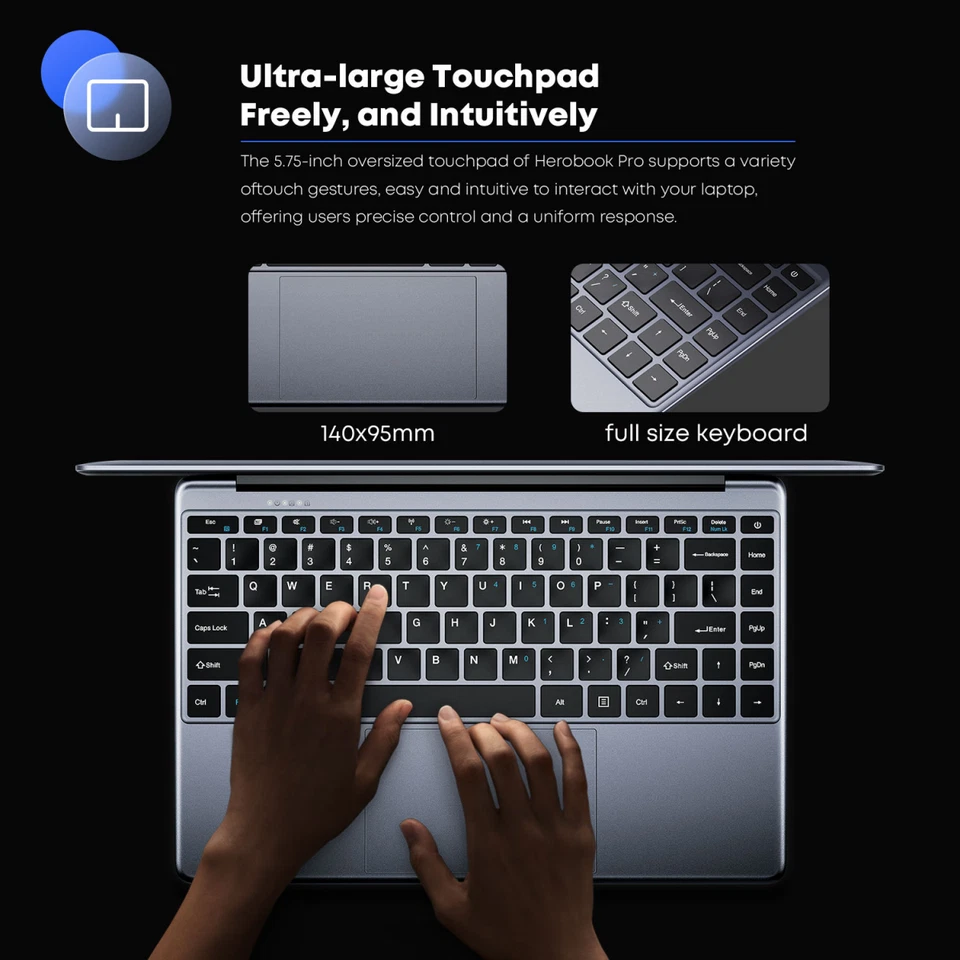 CHUWI HeroBook Pro 14.1 in Laptop Windows 11 Intel N4000 128g SSD Notebook PC - Image 3 of 4