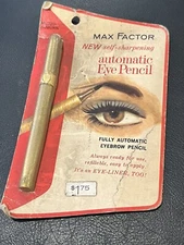 VINTAGE MAX FACTOR HOLLYWOOD GOLD METAL AUTOMATIC  EYE PENCIL LINER MUTED AUBURN