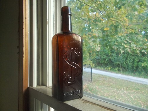 BOTELLA CARMELITER ESTÓMAGO AMARGOS NUEVA YORK CON ENORME MONOGRAMA JS 1890s - Imagen 3 de 9