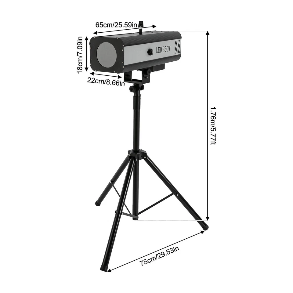 Foco LED de escenario 330 W RGBW luz de punto de seguimiento haz de luz de discoteca DJ con trípode Foto 4 de 4