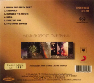 洋楽 WEATHER REPORT AUDIO FIDELITY SACD Weather Report - Tale Spinnin' Audio Fidelity SACD (Hybrid