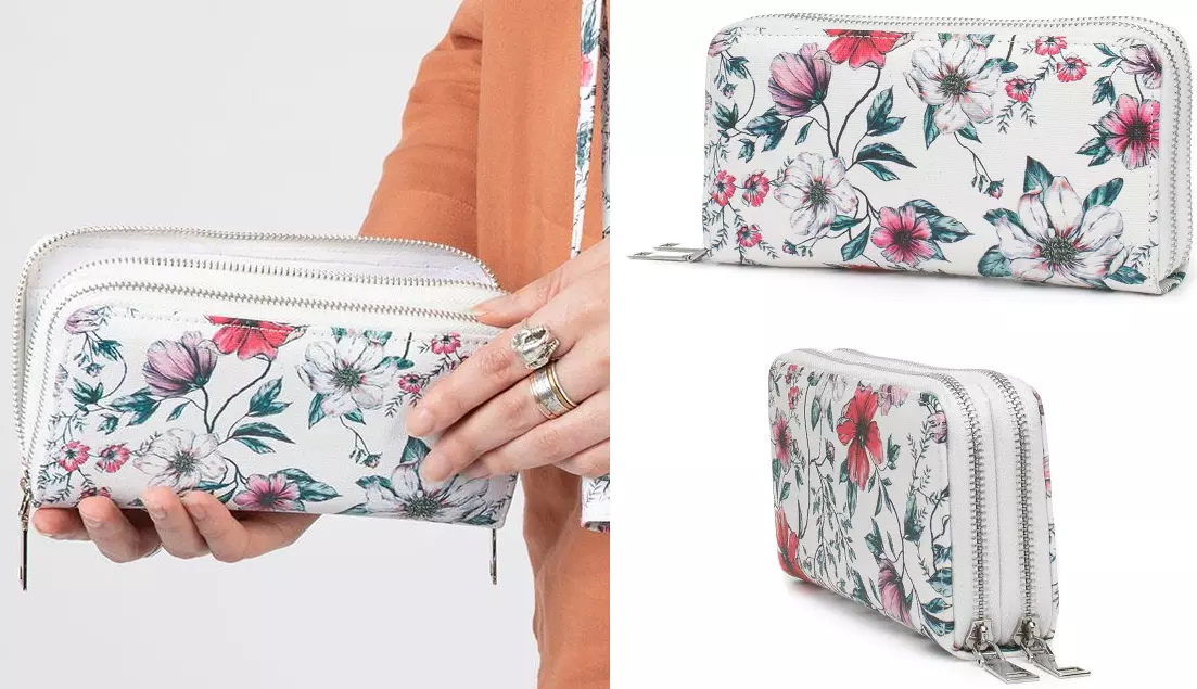 Double zip around discount purse