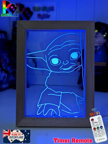 DIN GROGU THE CHILD MANDALORIAN PERSONALISED 3D LED Night Light 7 Colour Lamp - Picture 8 of 13