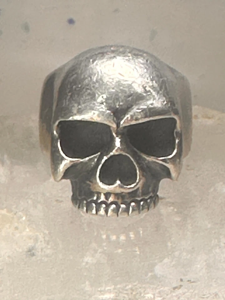 Anillo Calavera Banda Motociclista Talla 8.50 Plata de Ley Mujer Hombre Foto 2 de 4