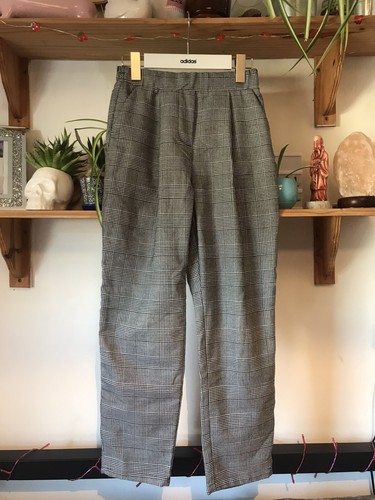 New Look Monochrome Check Trousers Size 