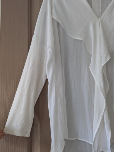 Mela Purdie White Ruffle Blouse 10 - Picture 3 of 7
