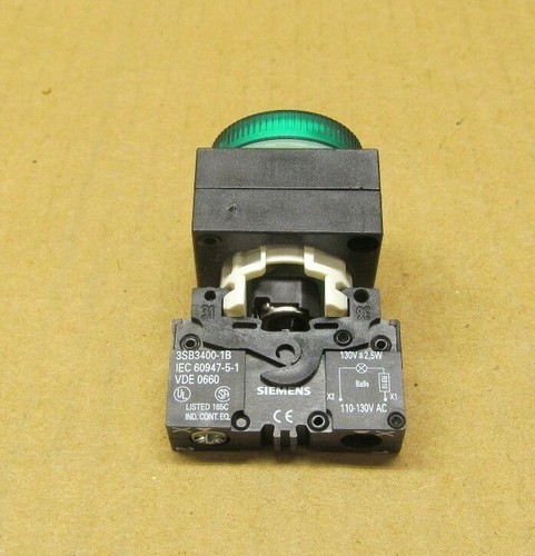 NIB SIEMENS 3SB3 223-6BA40 3SB3223-6BA40 GREEN PILOT LIGHT 110-130 VAC (3 AVAIL) - Picture 5 of 5