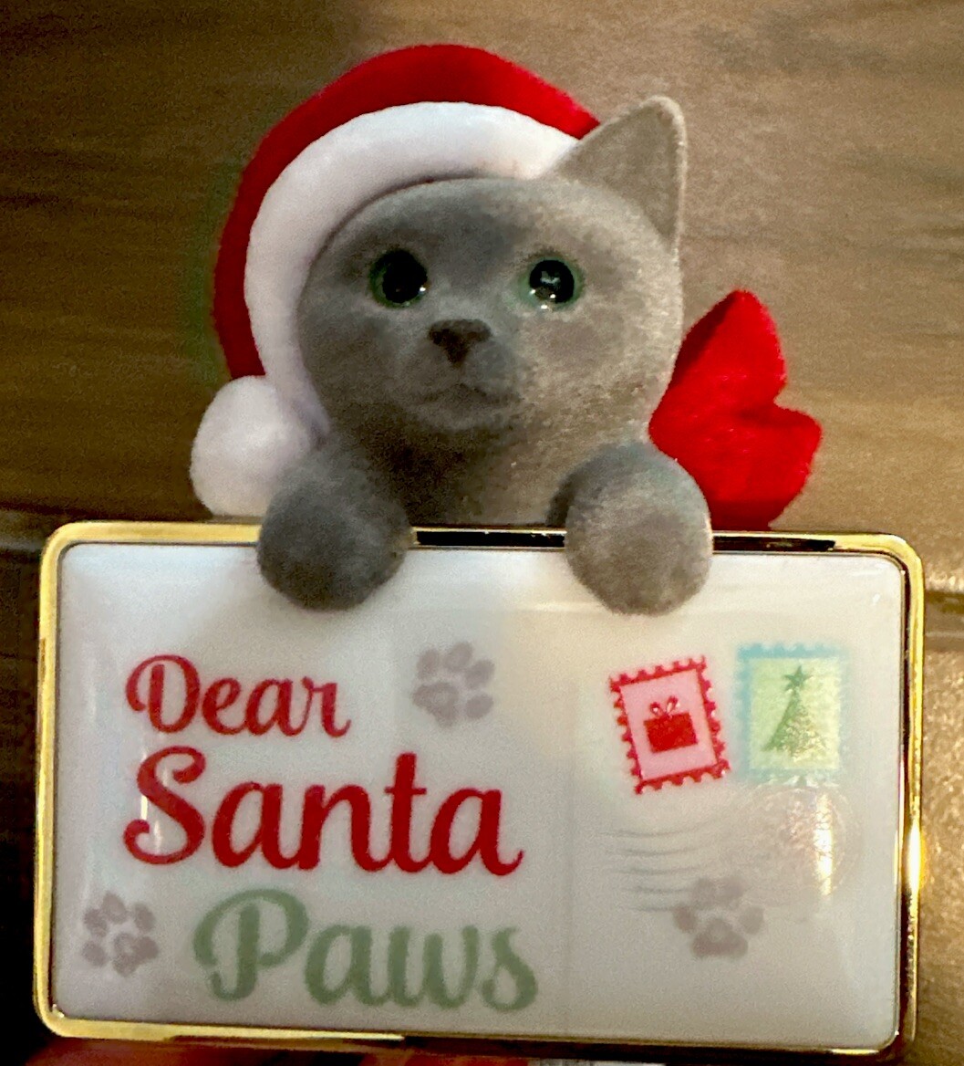 Bath & Body Works Dear Santa Paws Christmas Gray Cat Kitty Wallflower Plug In-image