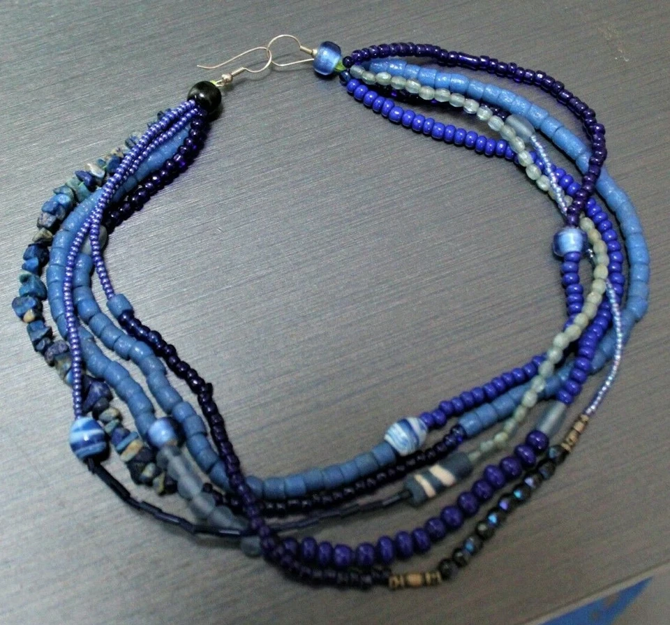 Superbe Collier Touareg  (Lapis-lazuli & Perles du désert) - Photo 2/4
