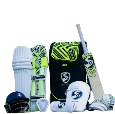 SG Premium Combo Ace Cricket Kit Größe 6 mit Helm ideal für Alter 11-13 Jahre