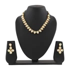 Indian Bollywood Gold Plated Simple Kundan Necklace Earrings Jewelry Set