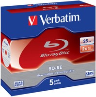 10 Verbatim Blu-Ray BD-RE 25Gb 1-2X Rohlinge Wiederbeschreibbar Jewelcase