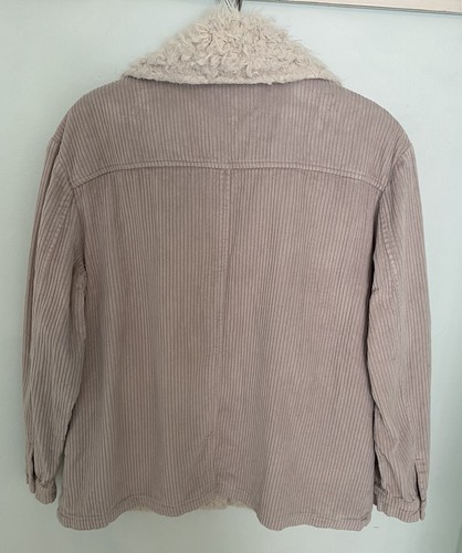 KUT from the Kloth Women’s L Gray Corduroy Faux Fur Lined Jacket Pockets Snaps - Picture 2 of 14