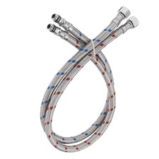 BWE 16 Inch Long Bathroom Kitchen Faucet Connector Braided Stainless Steel