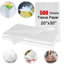 500 Sheets White Gift Tissue Paper 20''x30'' White Wrapping Tissue Paper Bulk