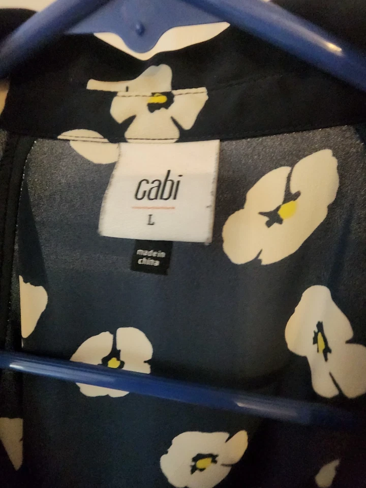 Cabi Floral Top Blouse Multicolored Green Blue, Size XL - Image 2 of 4