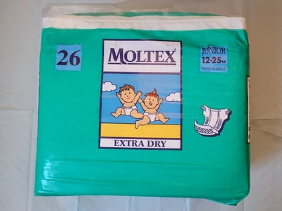 26 Vintage Moltex 5 Junior Windeln Alte Windel Folien Plastik Reborn - Bild 1 von 4