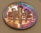 1961 Gem  Proof Dime 90% Silver  MONSTER  Toning  #616 ~ 4