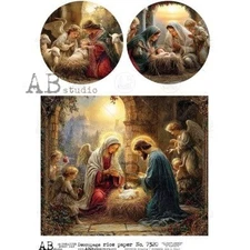 Holy Night #7320 | A4 Rice Paper | Paper for Decoupage | AB Studios