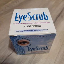 Alcon Eye Scrub Sterile Eye Makeup Remover Eyelid Cleansing Pads 30ct Exp. 02/26
