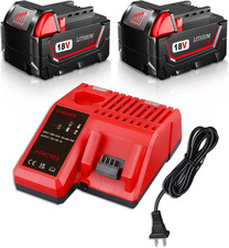 7.0Ah 18V 2-Pack Battery and Charger Replacement for Milwaukee