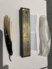 Dovo Solingen  Rasiermesser Prima 5/8“ Karbon 1/1 hohl, Rundkopf Rinderhorn Neu
