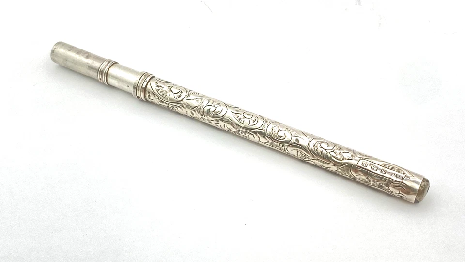 PORTAPENNE VINTAGE BIRMINGHAM IN ARGENTO STERLING MADE IN ENGLAND SEGNI DISTI... - Immagine 3 di 4