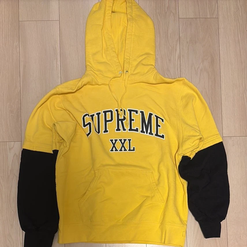 Sweat à capuche jaune Supreme Xxl