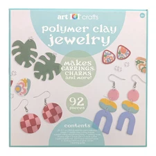 Art 101 Crafts 92-Piece Polymer Clay Jewelry Making Kit, Earrings, Charms & More