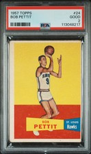 1957 Topps Bob Pettit #24 PSA 2