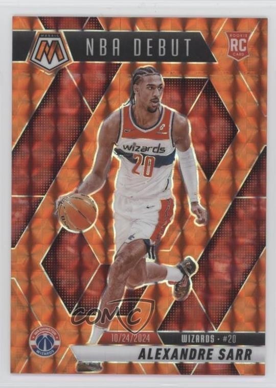 2024-25 Panini Mosaic NBA Debut Orange Prizm 222/249 Alexandre Sarr #254 1qd2