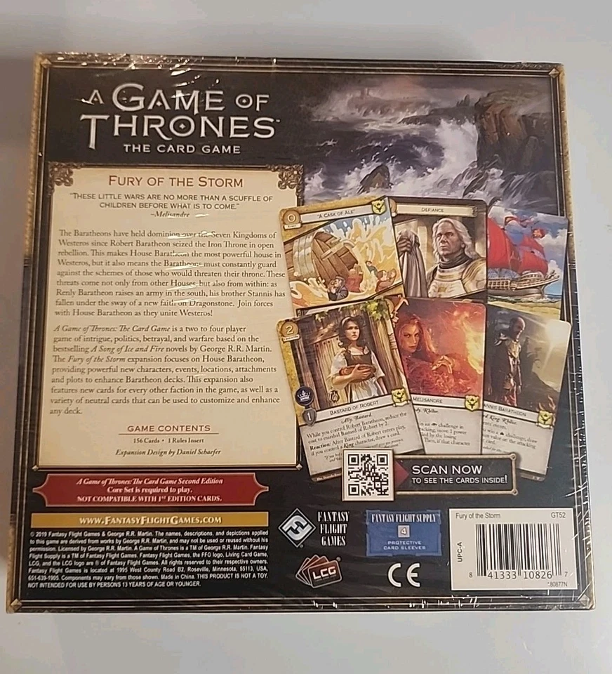 Juego de Tronos El Juego de Cartas Furia de la Tormenta Expansión LCG Juego de Mesa Nuevo Foto 2 de 2